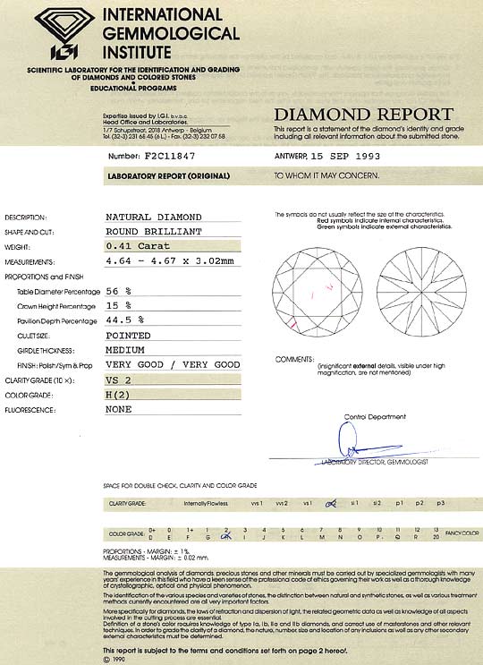 Foto 9 - 0,41 Brillant Wesselton Weiss VS2 Diamant IGI Expertise, D6245