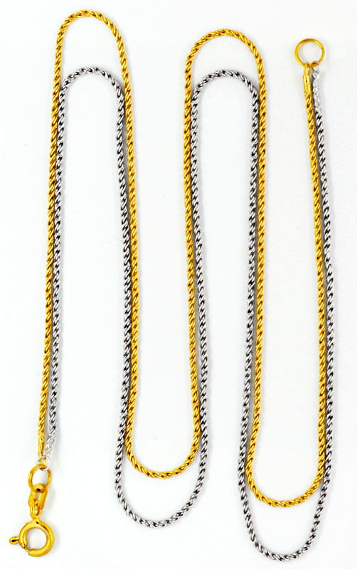 Foto 2 - 2 reihige Halskette, Gelbgold - Weißgold! Neu Okkasion, S0852