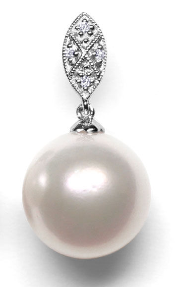 Foto 2 - Paar Super Südsee Perlen Diamant-Ohrgehänge 12mm, S4364