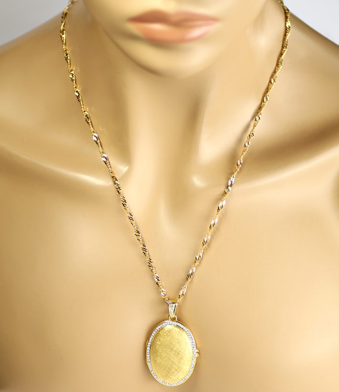 Foto 5 - Diamantbesetztes Medaillon an Goldkette 18K, S5061